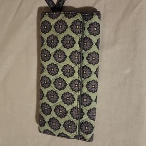 Vera Bradley Teal Floral Tri Fold Wallet